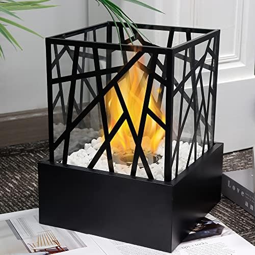 NEWIMAGE Tabletop Fire Pit, Fire Bowl 29 cm H Portable Tabletop Fireplace Clean Burning Bio Ethanol Ventless Fireplace for Indoor Outdoor Patio Parties Events