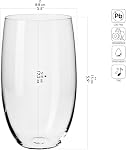 KROSNO Water Juice Drinking Glasses | Set of 6 Pieces | 17.2 oz | Blended Collection | Ideal for Home, Restaurant, Events & Parties | Dishwasher Safe