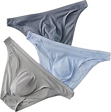 Faringoto Mens 3D Mesh Breathable Seamless Briefs One Piece Convex Transparent Mesh Holes Ice Mesh Sexy Triangle Belt