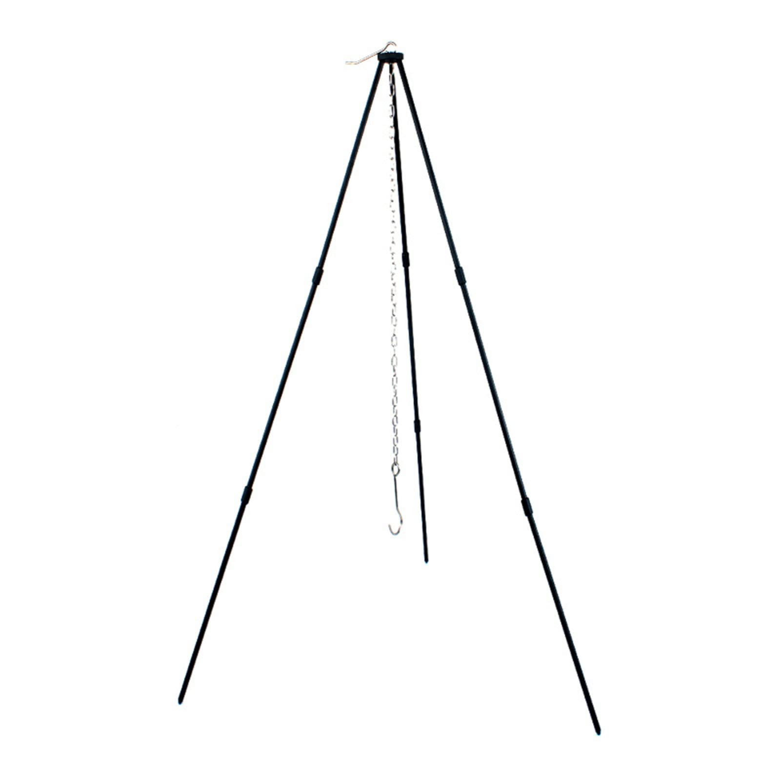 Treppiede da Cucina Pieghevole per Falò - Treppiede in Lega di Alluminio Accessori da Campeggio con Catena E Borsa per Il Trasporto - Ideale per Il Campeggio All'aperto