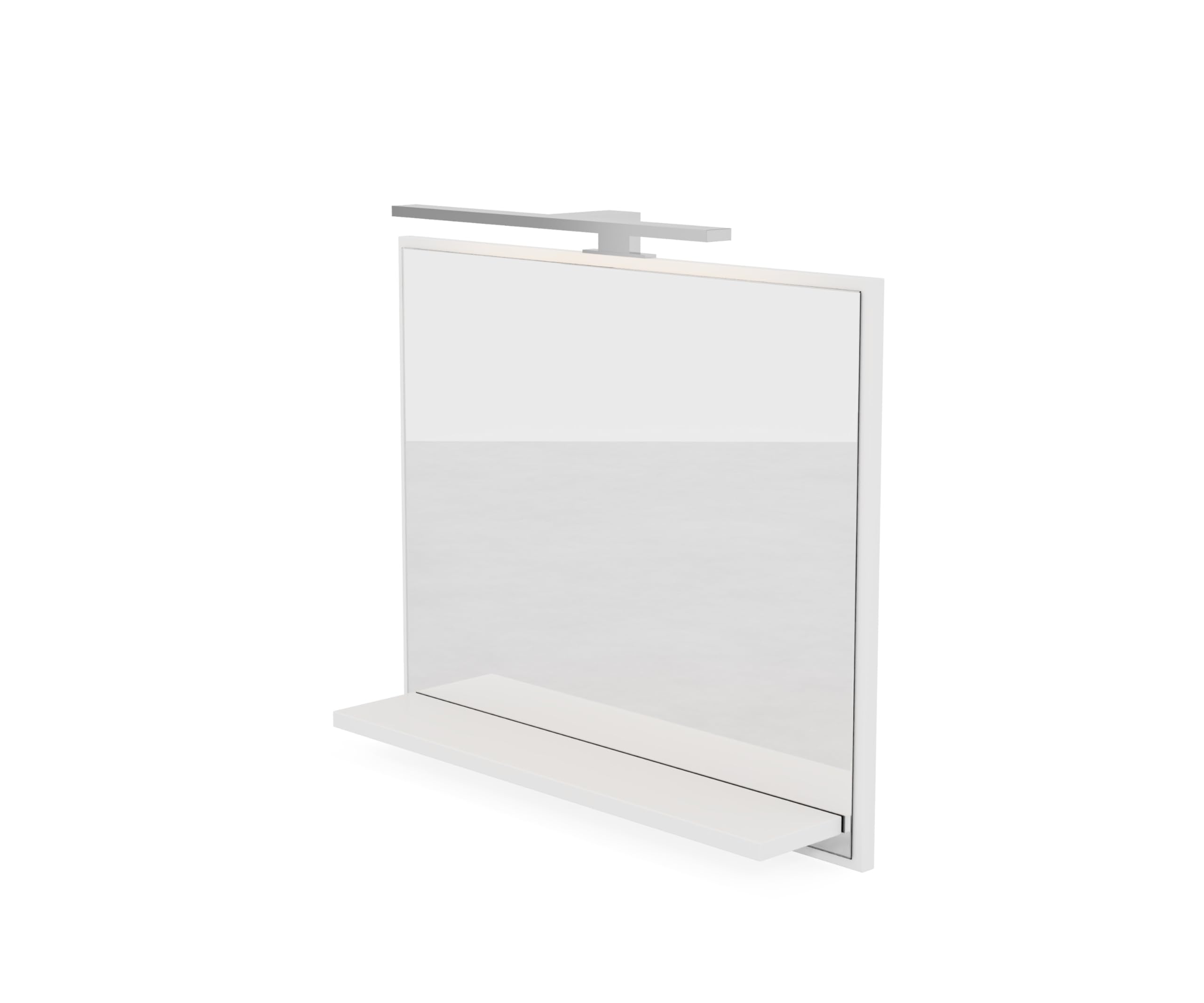 Specchio Bagno con Luce da Parete Bianco A: 50 cm x L: 60cm con Mensola - Specchio da Bagno LED Retroilluminato con Ripiano, IP44 Impermeabile