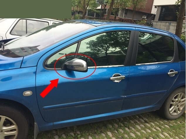 Cache Rétroviseur Chromé Pour Peugeot 307 (2004-2012) - Paire De Coques ABS - Améliore L'esthétique