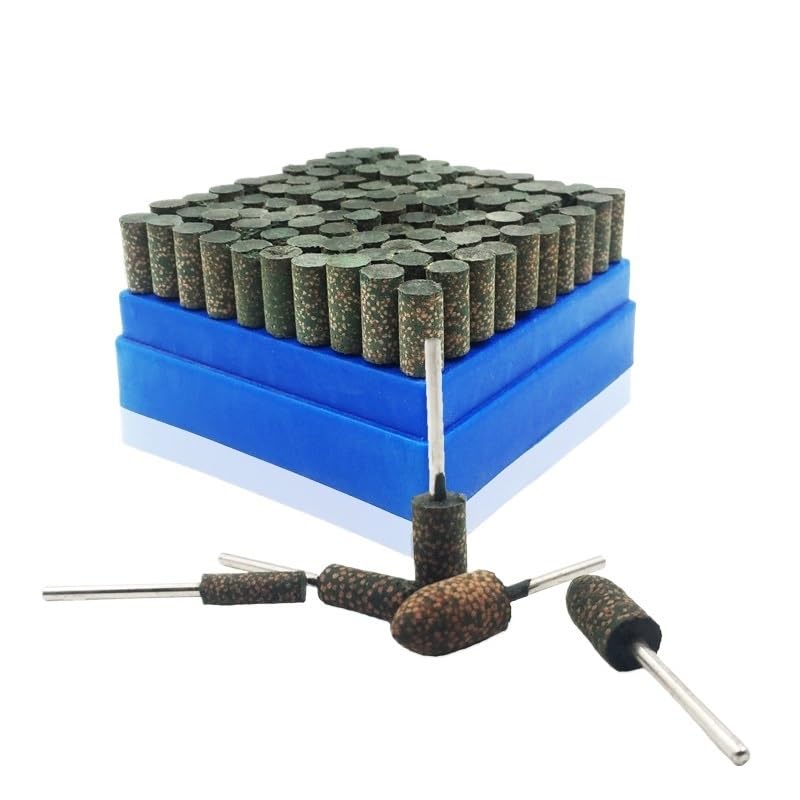 100 pezzi di punte abrasive montate in gomma sesamo, albero da 3 mm, mola for lucidatura e molatura, smerigliatrice elettrica for utensili rotanti wanglan(3mm(Bullet))