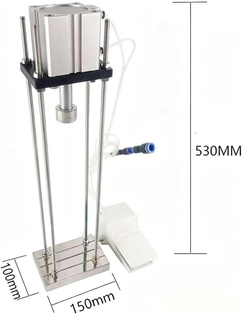 Tappatrice pneumatica per tappi a corona da 26 mm, altezza regolabile