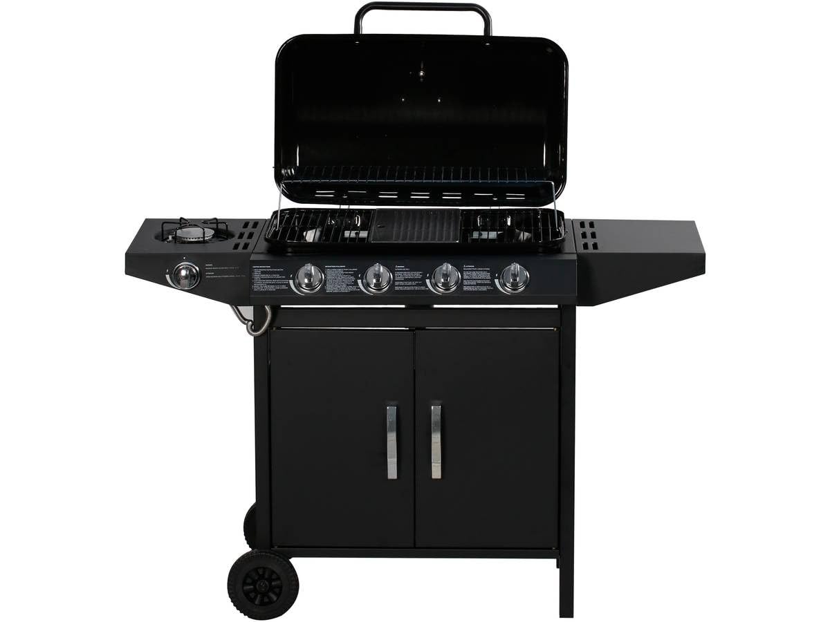 Habitat et Jardin Barbecue Gaz Festa 5, 5 Brûleurs Dont 1 Latéral, 12.9 Kw, Noir 1351_100515