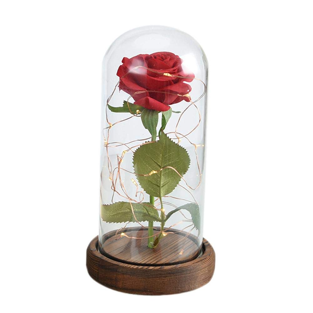 Beauty And The Beast Red Rose Fallen Petals In A Glass Dome On A Wooden Base For Christmas Valentine S Best Gifts Birthday Gift Buy Online At Best Price In Egypt Souq