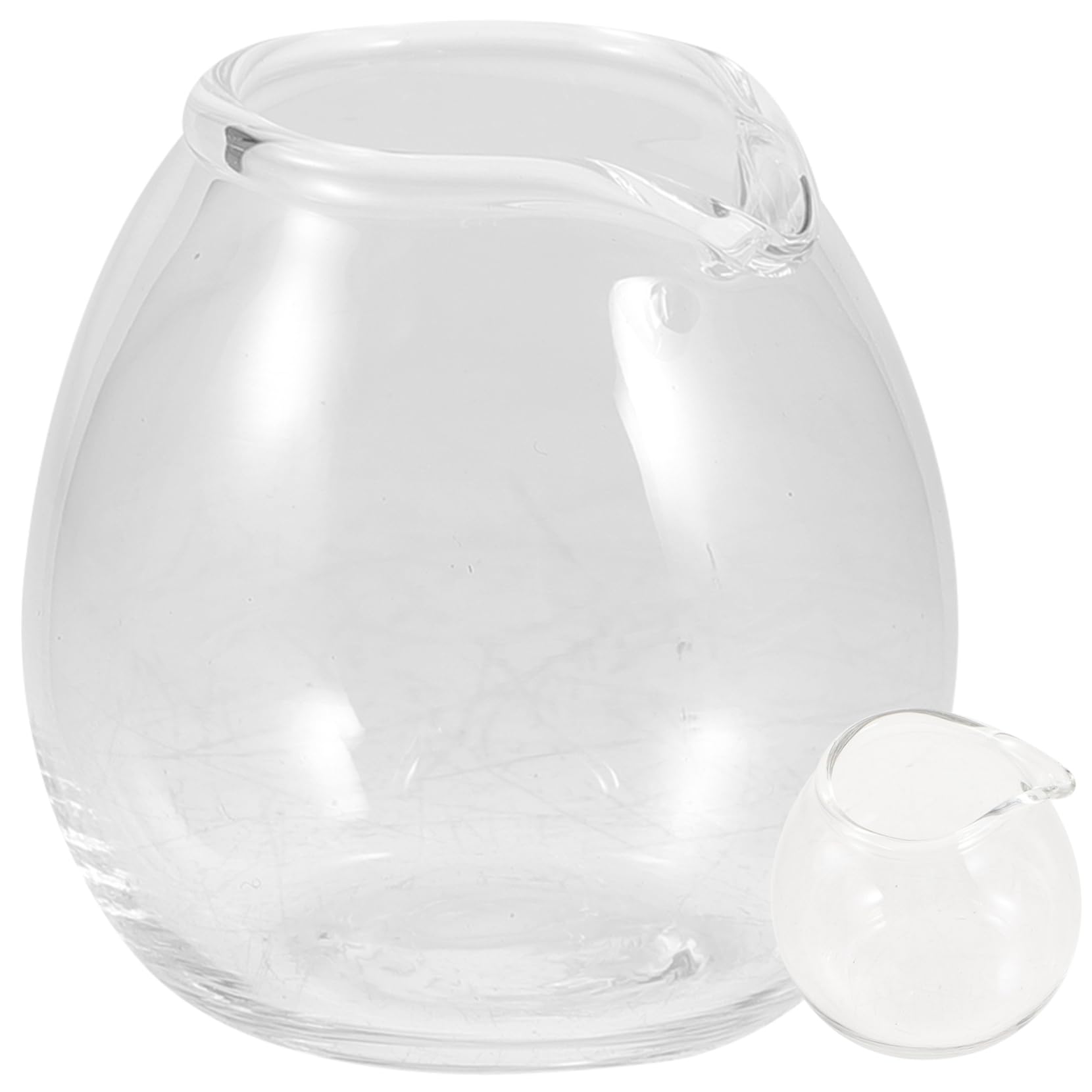 HOLIDYOYO 2 Pcs Mini Glass Milk Cup Cappuccino Pitcher Bowl Mini Milk Pitcher Syrup Pitcher Espresso Shots Milk Frothing Pitcher Kit Mug Creamer Cup Mini Japanese Milk Pitcher with Spout Lid