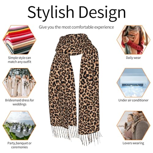 Novastar Shawl Wraps for Women - Brown leopard print A Oversized Fashion Fall Winter Blanket Scarf for Women4