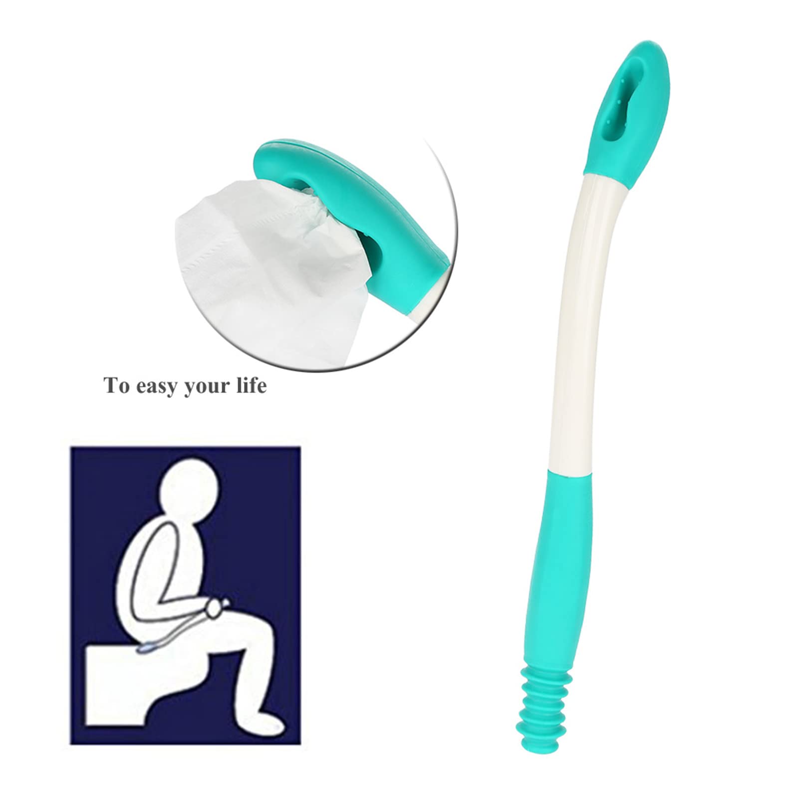 Ayuda para Discapacitados,Herramientas para el Inodoro Bottom Wiper,15in Brazo Extensor Soporte Inferior para Limpiaparabrisas,Ayudante de Autolimpieza para Mujer embarazada/Discapacitados/Heridos