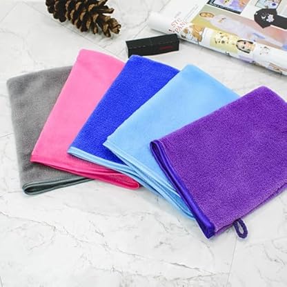 QJIRZB Waschlappen Gesicht Mikrofaser-Waschhandschuhe Weicher Waschhandschuh Flanell,Weich,Starke Wasseraufnahme Handschuhe, europäischer Stil, Waschlappen, 15 x 20 cm (6 Farben) – Bild 5