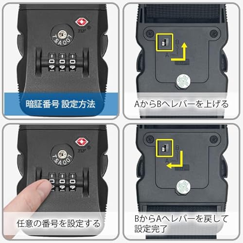 RemarksJapan TSAロックスーツケースベルト