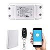 Smart WiFi Light Switch, RF Wireless Remote Control Switch Kit, APP and 433MHz, Compatible with Alexa, Google Home, Voice Control, Timer Function, No Hub Required, 1 Way, 10A