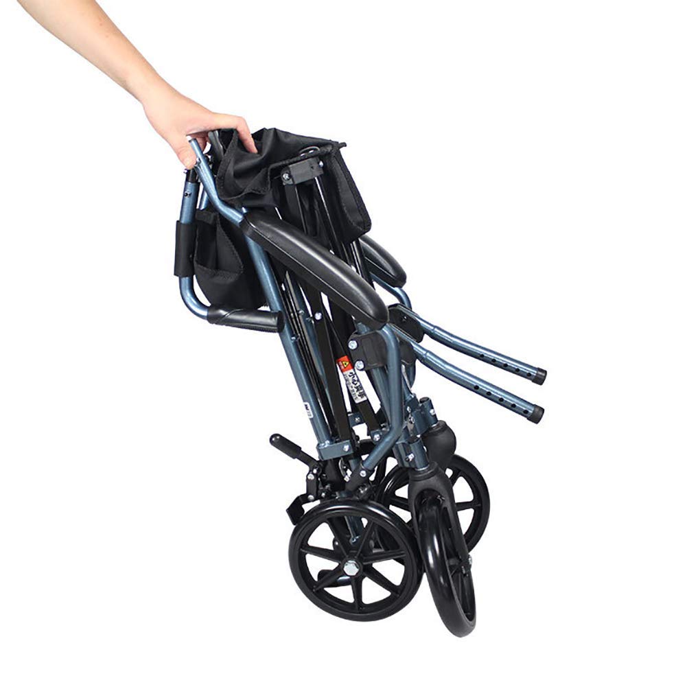 CLoxks Sedia a rotelle,Pieghevole Anziani Anziani Viaggio Piccola Ruota Trolley Borsa da Viaggio Ultra Portatile Camminatore Ausili per la Deambulazione