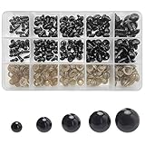 👀【Premium Material】Puppenaugen Teddyauge und -nasen sind aus hochwertigem Kunststoff gefertigt,sind ungiftig,sicher zu verwenden, Kommt mit einer Box, bequem zu lagern und zu tragen.