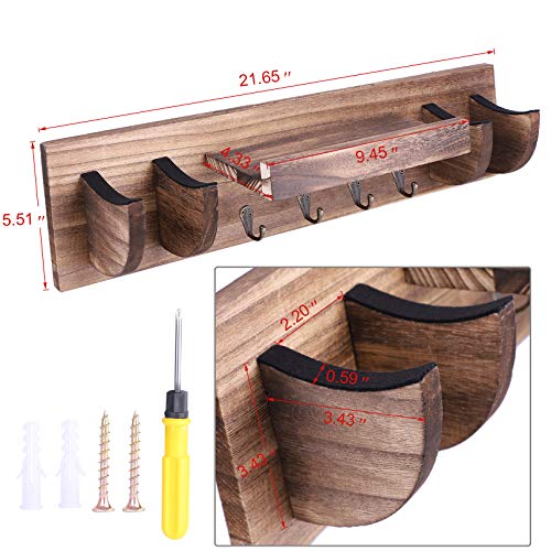 Support mural pour guitare double, support mural pour guitare en bois avec étagère de rangement et crochets, support de… - Les Beatles, Paul McCartney, John Lennon, RIngo Starr, George Harrison Support mural pour guitare double, support mural pour guitare en bois avec étagère de rangement et crochets, support de… – Image 8