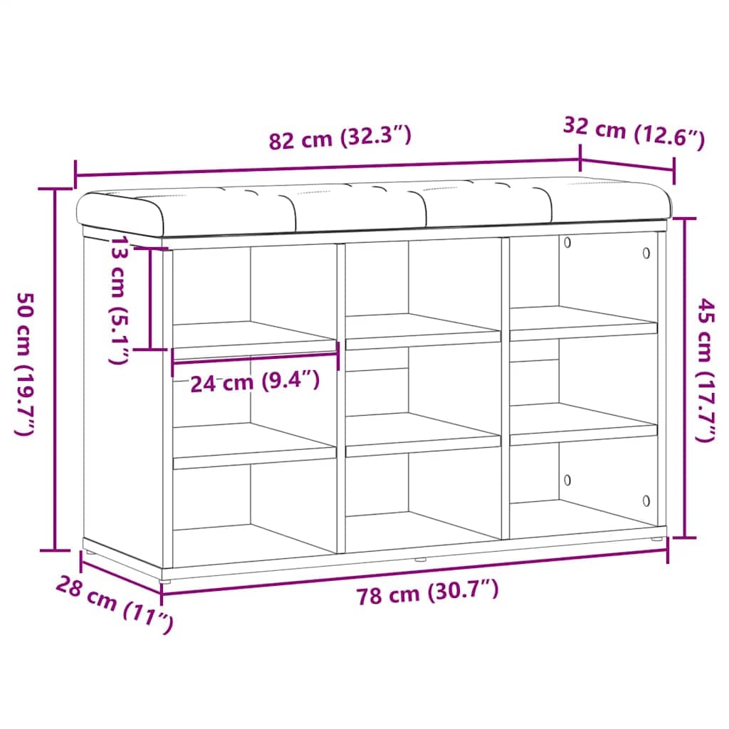 vidaXL Panca Porta Scarpe Legno Antico 82x32x50 cm Legno Multistrato, Panca portascarpe, Panca scarpiera, scarpiera, Panca, Panca portaoggetti