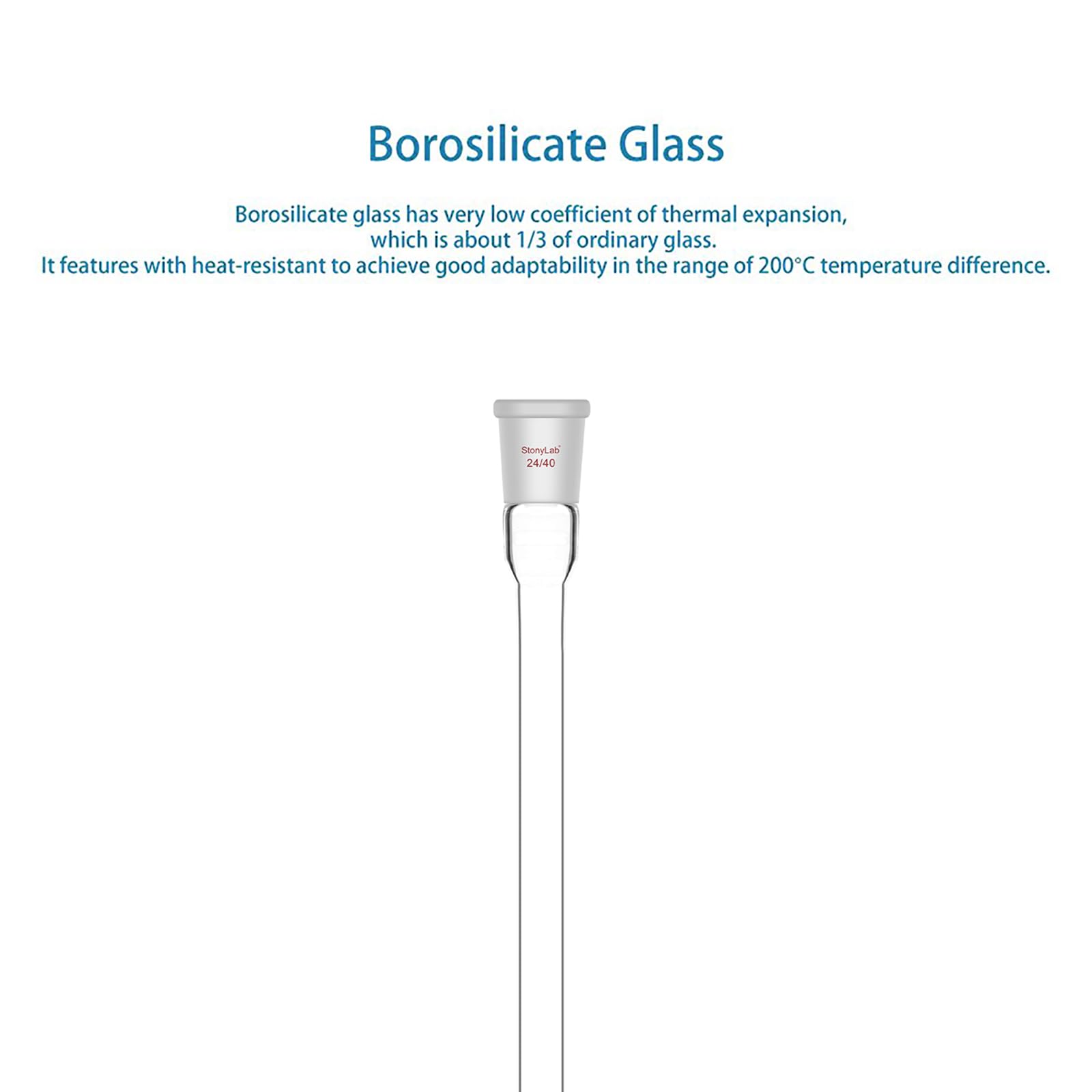 stonylab Colonna di Cromatografia in Vetro Borosilicato con Piastra di Sabbia G2, Diametro Interno 13 mm, Lunghezza Efficace 203 mm, Giunto 24/40