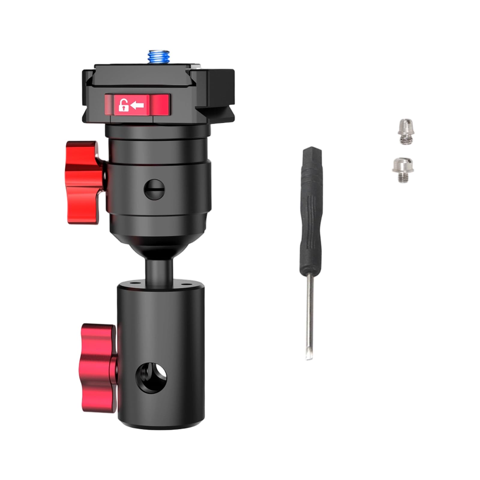 Adaptador de trípode de 1/4 de aluminio de 3 garras para sujetar cámaras y paneles de luz led 8