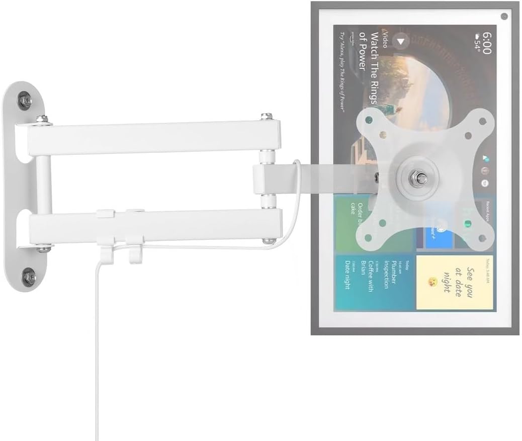Show 15 Wall Mount, Adjustable Bracket for 15-28 Inch Monitors with 360° Rotation, Tilting, and Swivel