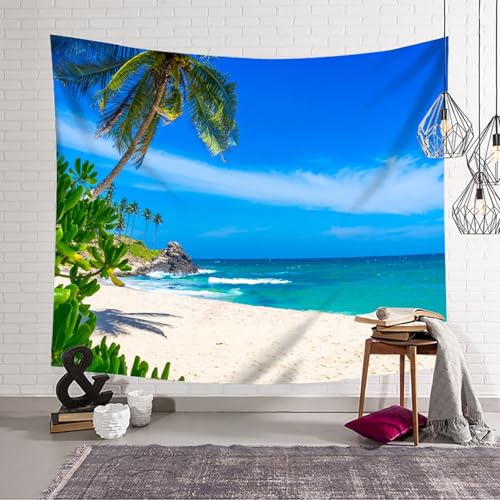 Tenture murale paysage plage 200x200cm deco moderne sans travaux