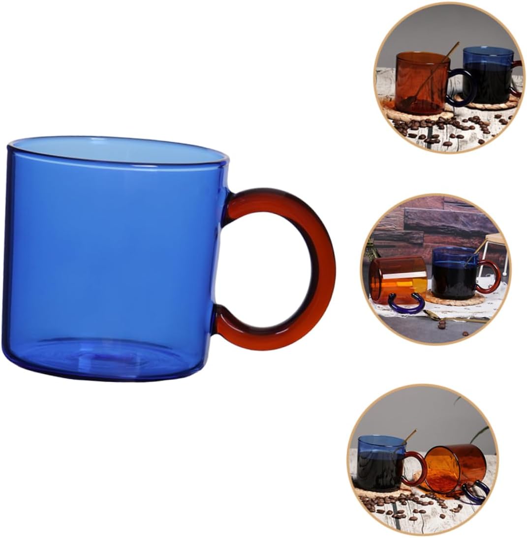 Elegant Glass Drinking Cups Set of 4 Wide Mouth Heat Resistant for Tea