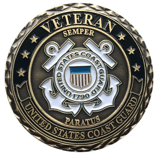 United States Coast Guard Veteran USCG Semper Paratus Honor Respect Devotion Challenge Coin