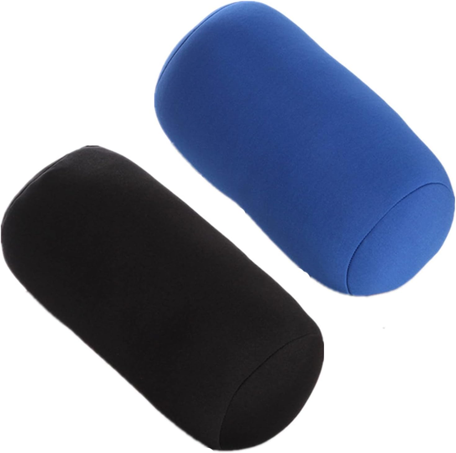 ASkinds 2 Pcs Cylindrical Pillow Comfortable Roll Pillow Microbead Jelly Bean Bed Pillow Tube Pillow Cushion for Head, Neck, Back Support(Black+Blue)