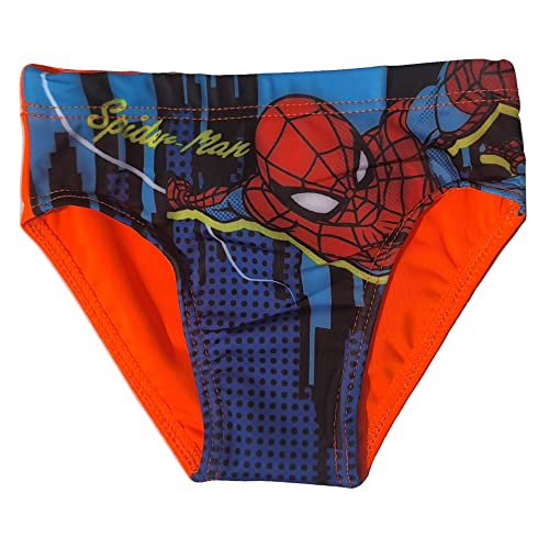 Costume Mutandina Marvel Spiderman, Slip da Mare Bambino, 7 Anni, Arancio Fluo - SPI0403