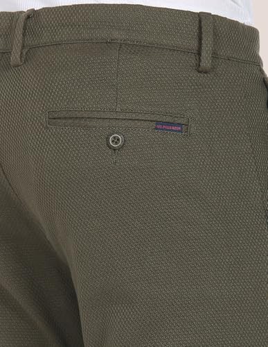 Image of U.S. Polo ASSN. Men's Regular Solid Textured Austin Trim Fit Mid Rise Casual Trousers