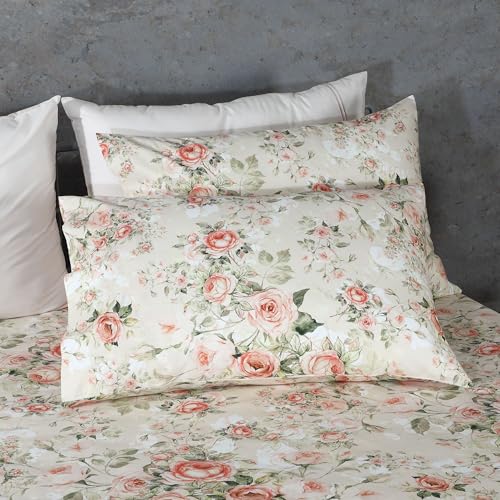 Image of Bedsheet Set | GOTS Certified 100% Organic Cotton Percale | 200 TC | Breathable & Skin-Friendly (King, Lima)