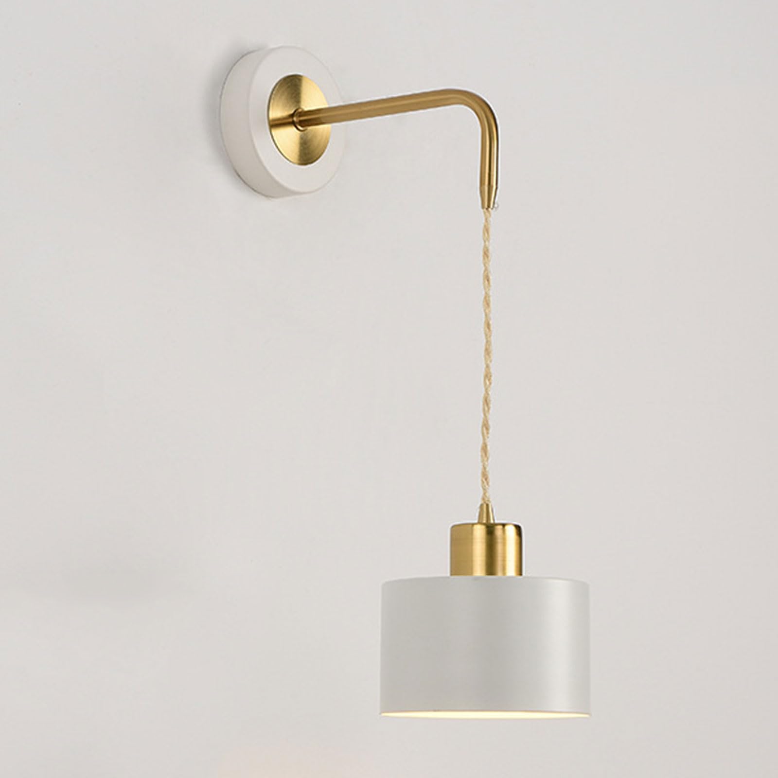 AWEITG Minimalist Black/White Wall Sconce - European Style E26/E27 Mount Lighting Fixture for Home(White-2)
