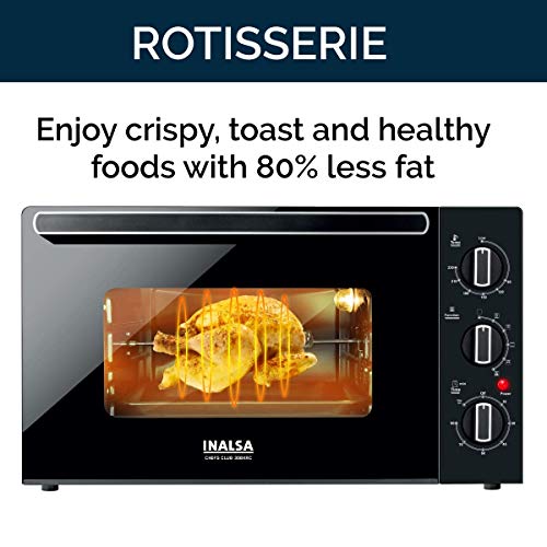 Inalsa Otg Oven For Kitchen 30 Ltr-1500W Cake Baking Oven Toaster Grill With Rotisserie Convention|Double Glass Door|Cool Touch Handle|Temperature & Timer Control,2 Yr Warranty-Eurochef30Bkrc, Black - Image 4