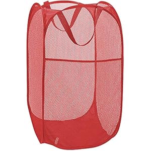 Larpur Netzstoff Popup-Wäschekorb Rot 35,6x61 cm
