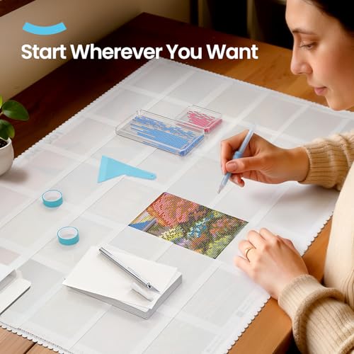 Image of ARTDOT 200-Piece Double-Sided Non-Stick Release Paper for Diamond Art Kits for Adults, 15x10 cm Thickened Cover Replacement Sheets as Diamond Painting Accessories and Tools (Pack of 2)