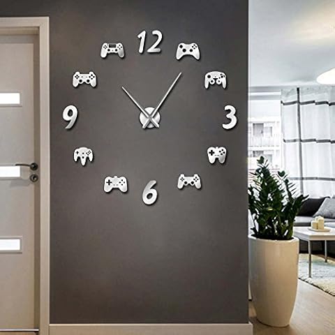 The Geeky Days Video Game Controller DIY Große Wanduhr Spielzimmer Dekor Modern Design Freamless Giant Wanduhr Spiel Jungen Zimmer Wanduhr Cover