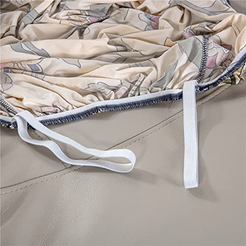 Highdi Recliner Chair Covers with Pockets for Electric Chair 4 Pieces Floral Stretch Recliner Sofa Slipcovers Non Slip Reclining Sofa Cover Furniture Protector(Beige Classic) - Image 4