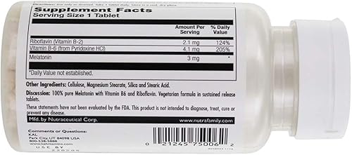 Miniatura 3 de KAL Melatonina 3 mg  Fórmula de relajación saludable y apoyo para el sueño  Acción rápida  Con vitamina B-6 (30 CT)