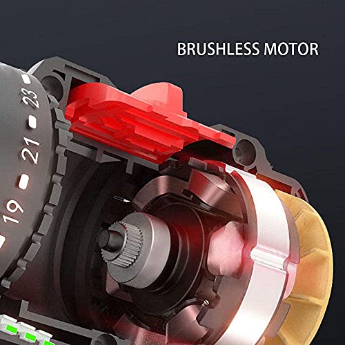 QHYXT Akku-Bohrschrauber, Akku-Bohrschrauber, Akku-Schrauber mit bürstenlosem Vorwärts- und Rückwärtsmotor - Zwei-Geschwindigkeits-Einstellung - Stufenlose Geschwindigkeitsänderung - Rutschfester – Bild 4