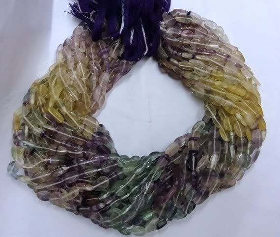 Fluorite perles sans défaut de polissage pour montage facile de bijoux 10x6mm