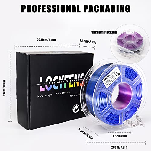 Image of PLA Filament 1.75mm, High Speed Printing Silk PLA 3D Printer Filament, Tri Color Filament Black Purple Blue 1.75 PLA Filament, 3 in 1 Coextrusion 3D Filament PLA 1.75 + /-0.02mm, 1kg /2.2lb