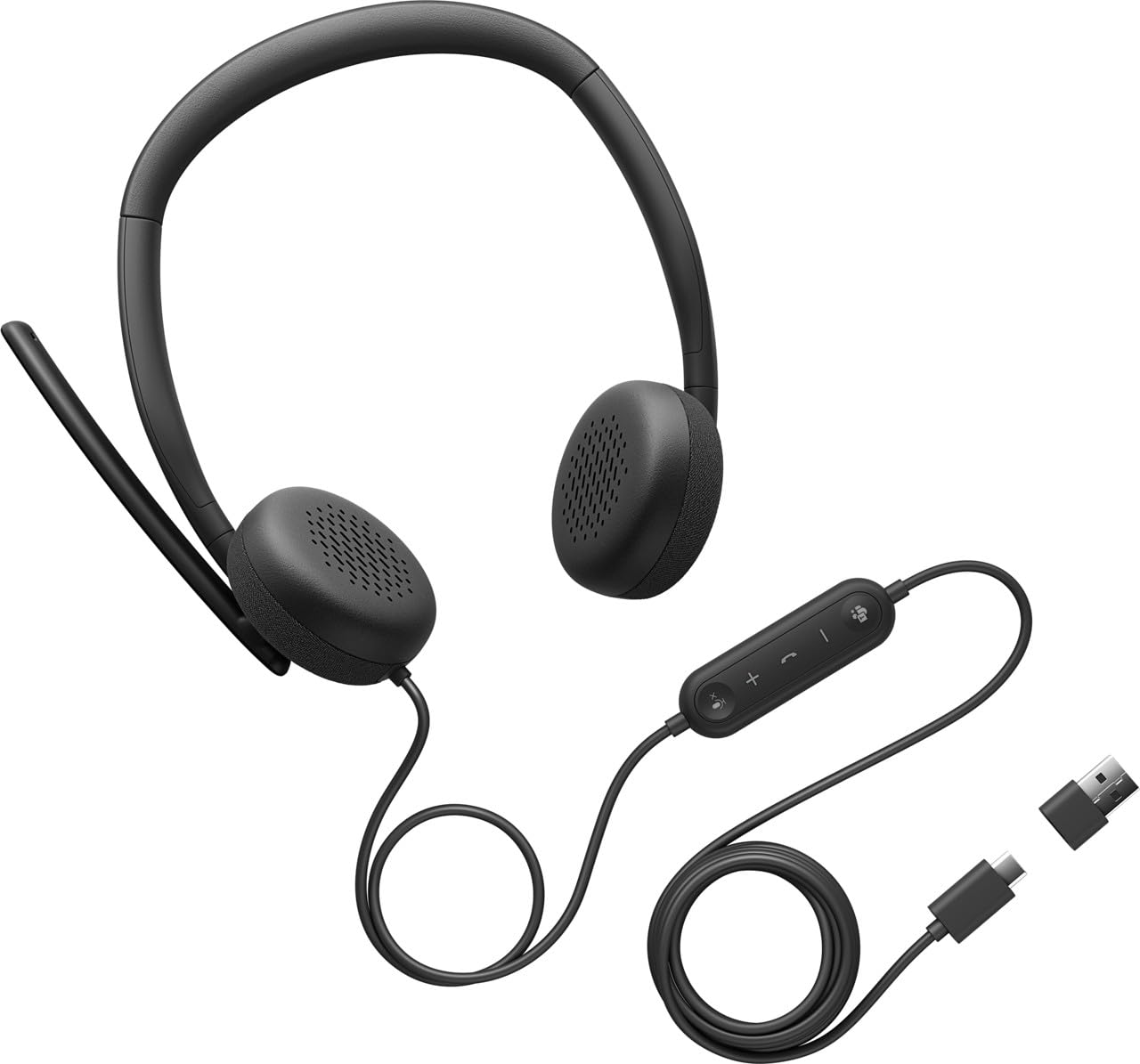 Dell Pro WH3024 - Casque filaire avec élimination du bruit par l IA. Dell WH3024-DWW