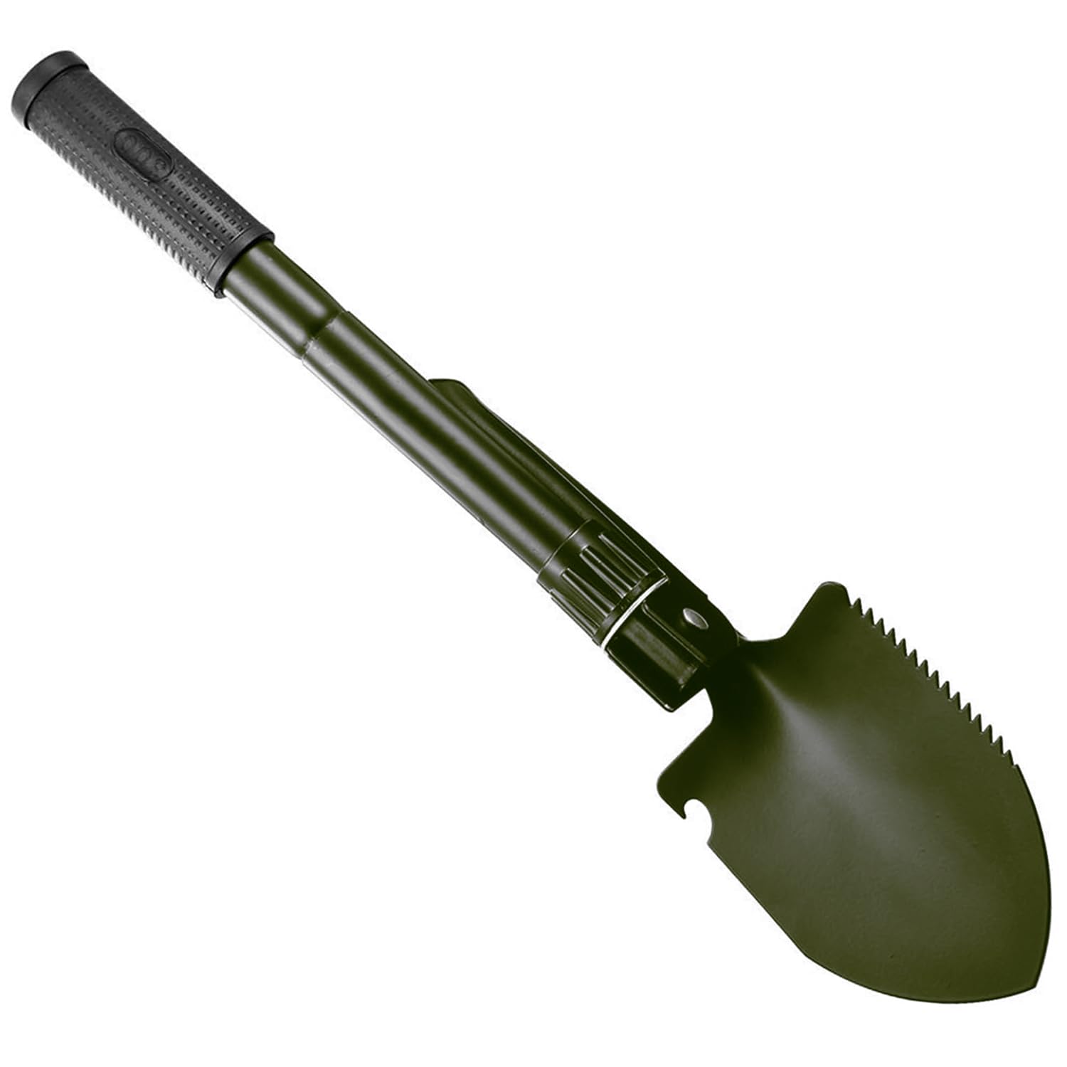 Amazon Brand - Symactive Foldable Survival Camping Shovel Tactical Entrenching Tool for Camping Hiking Digging Sawing and Gardening (1 Pc, Olive Green)
