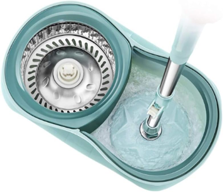 HBJWOV Mop with Bucket Mop Household Rotary Rod Automatic Single Bucket Lazy Mop Flat Belt Water Mop