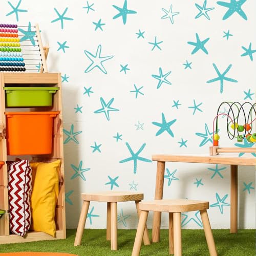 Starfish Wall Sticker, calcomanías de estrella marina coloridas miniatura 4