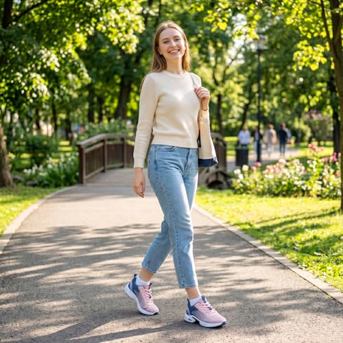 Image of Padgene Womens Sneakers Lightweight Tennis Walking Shoes Sports Running Shoes for Woman Mesh Breathable Gym Fashion Sneakers Athletic Comfortable Casual