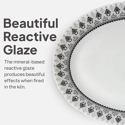 Image of CELLO Damask Imperial Plus Series Opalware Dinner Set of 33 Pieces For Family of 6 | Bone-Ash Free & Leadfree Opal Glass Microwave & Dishwasher Safe Crockery Plates & Bowls Set For Daily Use & Gifting