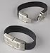 Deluxe Black Leather Wristband USB Flash Memory Drive 32GB