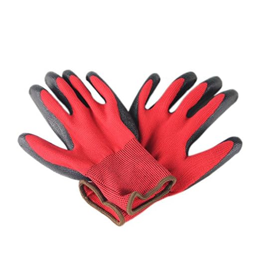 Ruri’s Safe Touch Small Animal Handling Rabbies Gloves with Coating for Bird Hedgehog and Hamster Free Size (Red)
