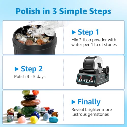 Image of 8000 Grit Aluminum Oxide Rock Tumbler Polish, Step 5 Final Polish | High Gloss Polishing Powder for Rocks, Gems, Glass & Jewelry Making, Compatible with all Rock Tumblers, Polish Refill, 1 lb