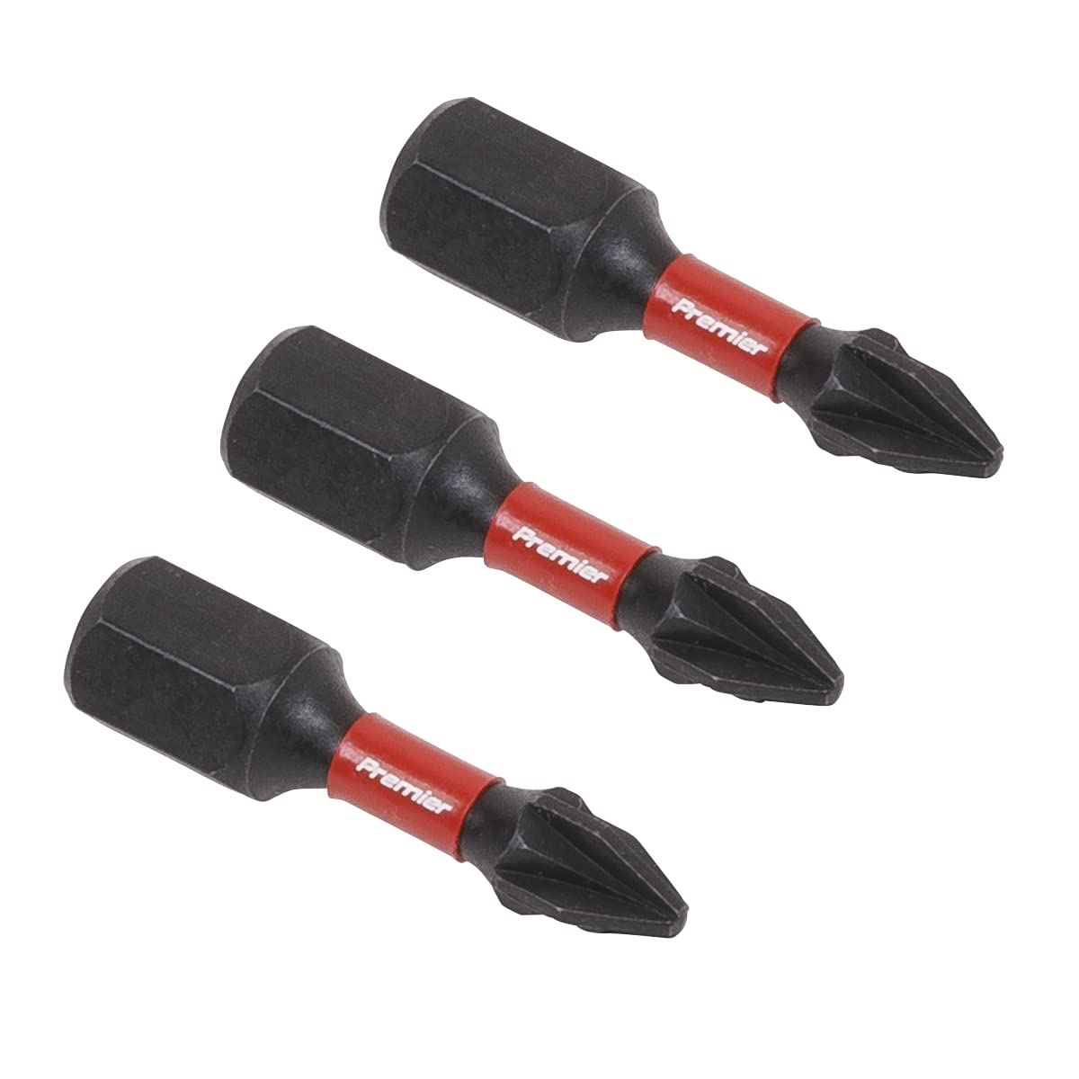Sealey Pozi #1 Impact Power Tool Bits Forged From S2 Steel 25mm 3 Pieces AK8207